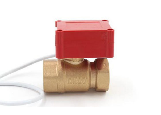 DC12V Threaded Zone Heating Valves , HVAC Floor Heating 3 Way Brass Ball Valve